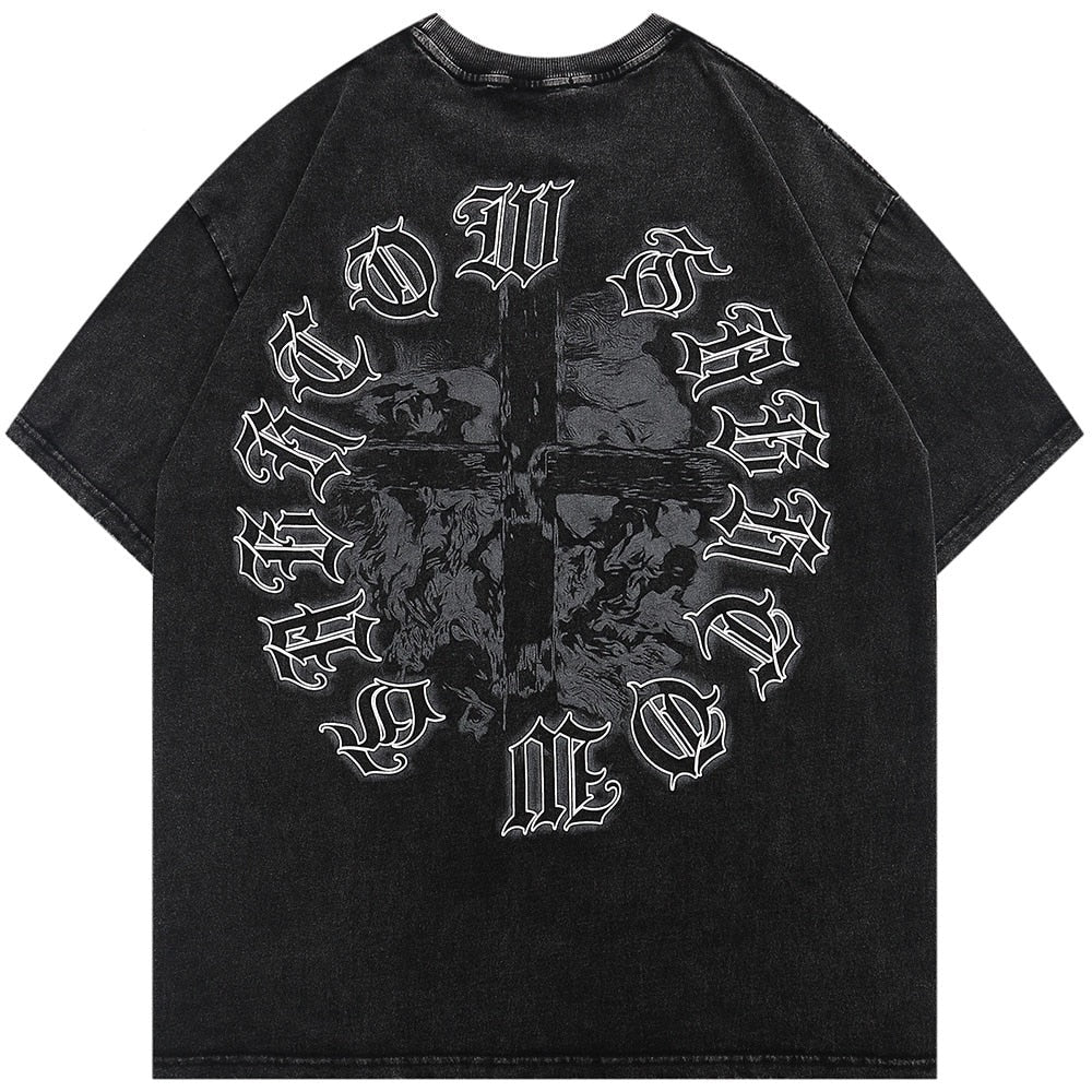 "Black Night" Unisex Men Women Streetwear Graphic T-Shirt Daulet Apparel