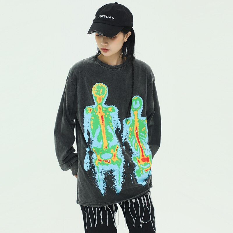 "Skeleton Twins" Unisex Men Women Streetwear Graphic Sweatshirt Daulet Apparel