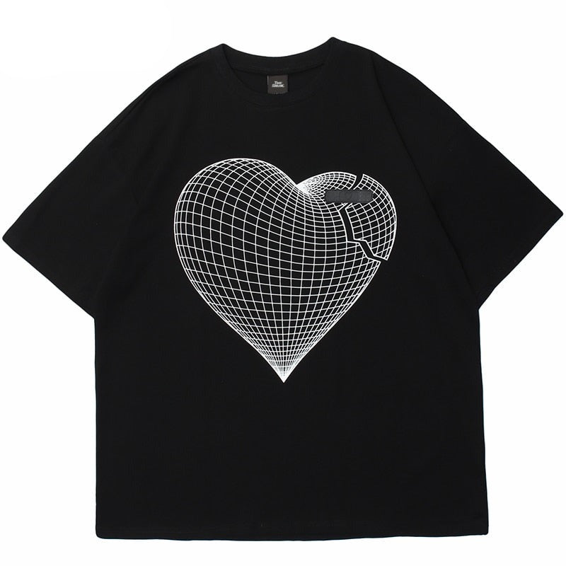 "Broken Heart" Unisex Men Women Streetwear Graphic T-Shirt Daulet Apparel