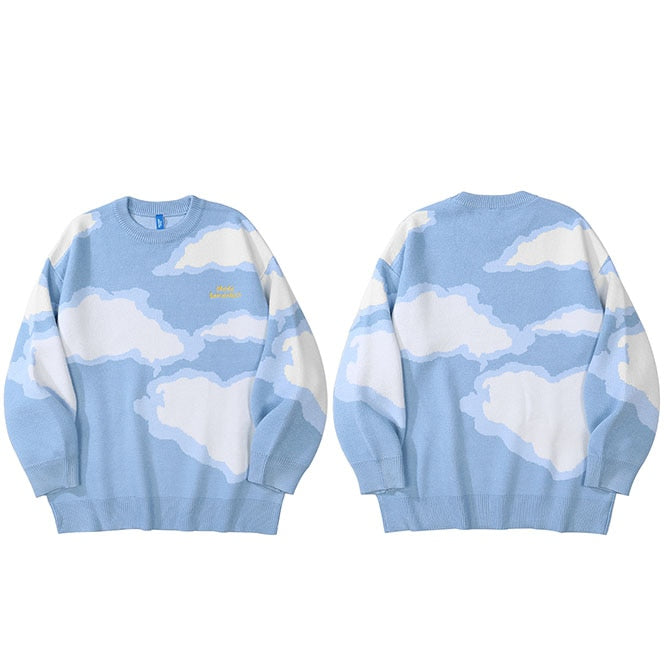 "Cloudy Days" Unisex Men Women Streetwear Graphic Sweater Daulet Apparel