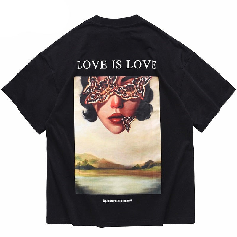 "Love Is Love" Unisex Men Women Streetwear Graphic T-Shirt Daulet Apparel