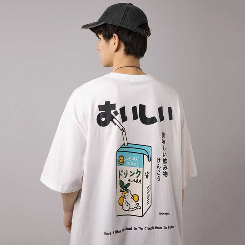 "Juice Box" Unisex Men Women Streetwear Graphic T-Shirt Daulet Apparel