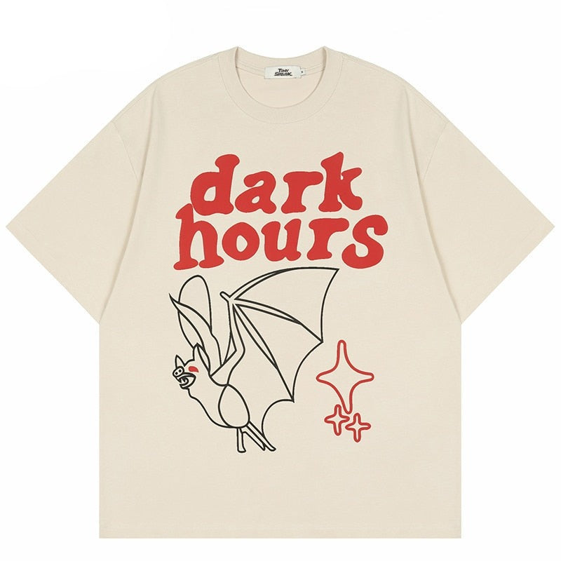 "Dark Hours" Unisex Men Women Streetwear Graphic T-Shirt Daulet Apparel