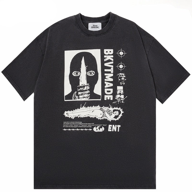 "Blind Man" Unisex Men Women Streetwear Graphic T-Shirt Daulet Apparel