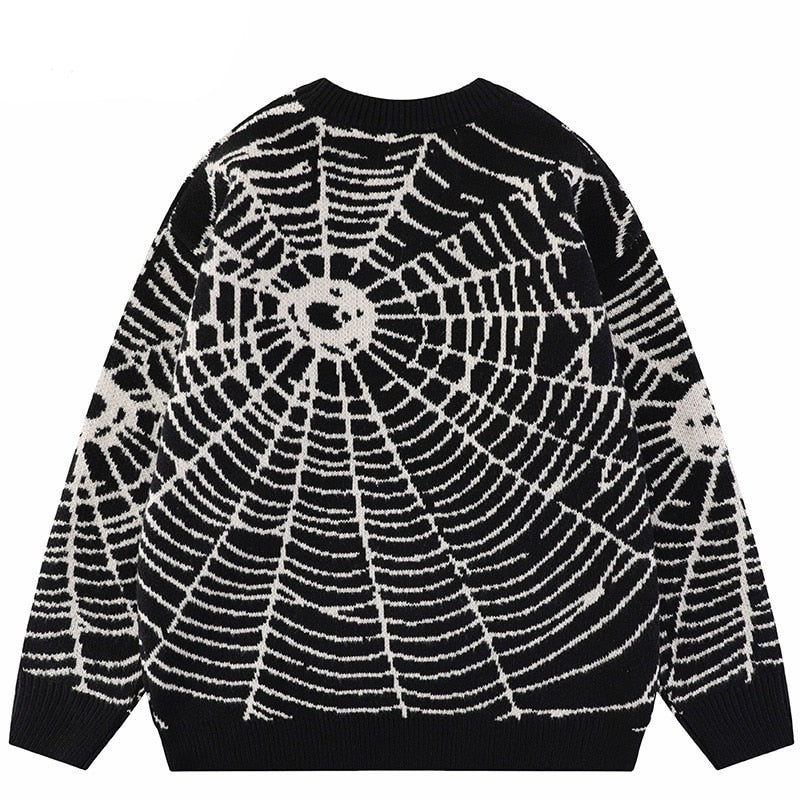 "Spider Web" Unisex Men Women Streetwear Graphic Sweater Daulet Apparel