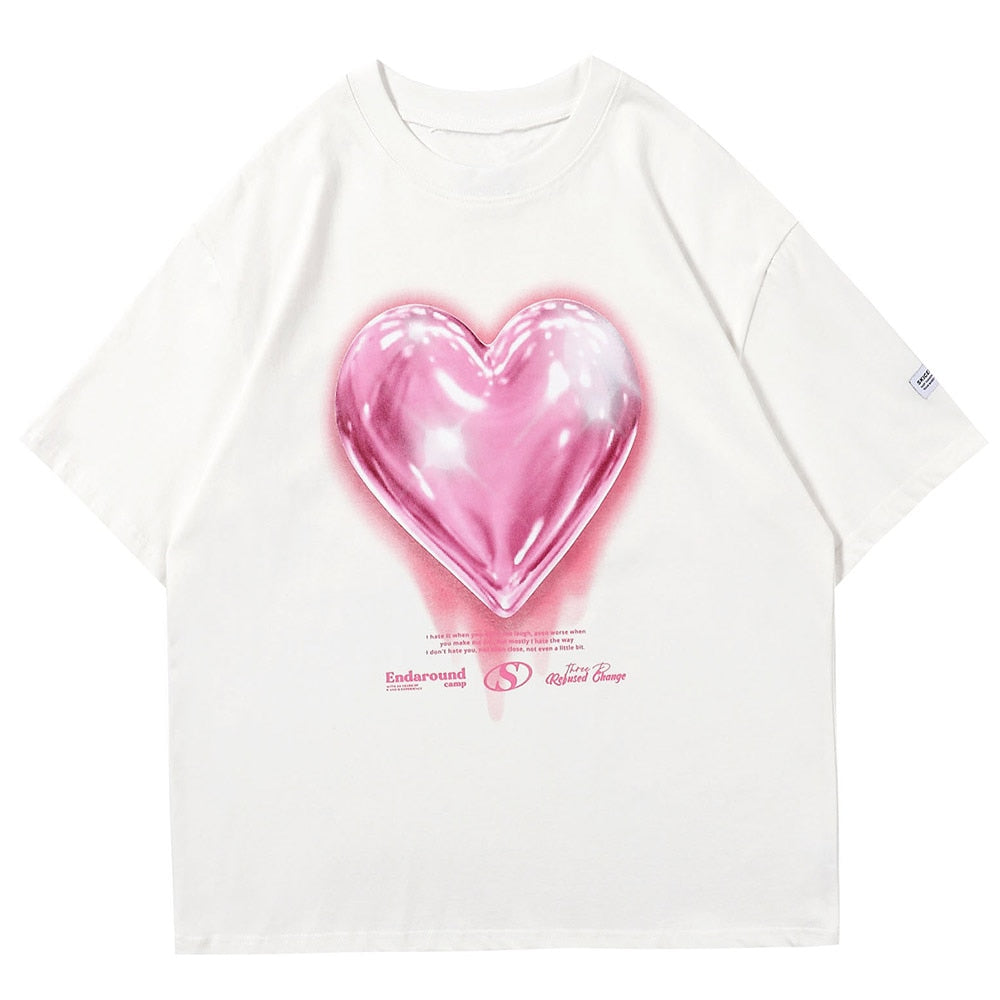 "Candy Hearts" Men Women Streetwear Unisex Graphic T-Shirt Daulet Apparel