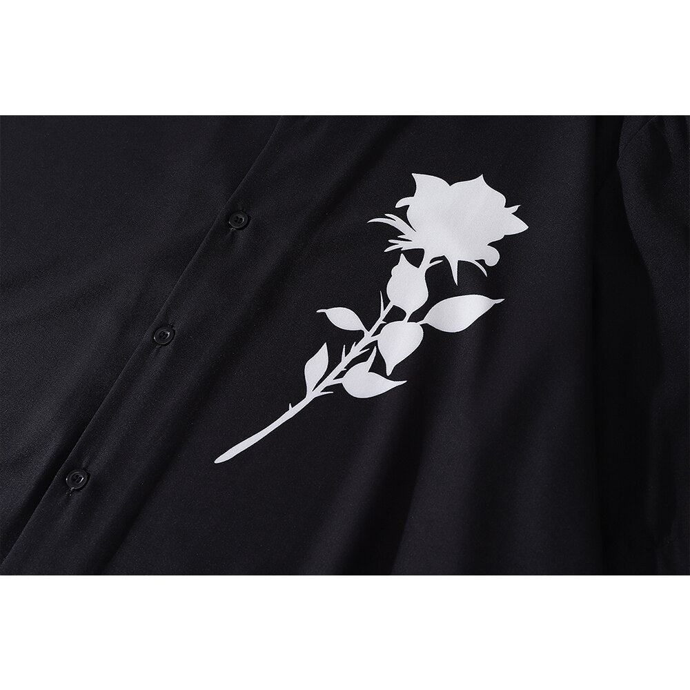 "Sliver Flower" Unisex Men Women Streetwear Graphic Shirt Daulet Apparel
