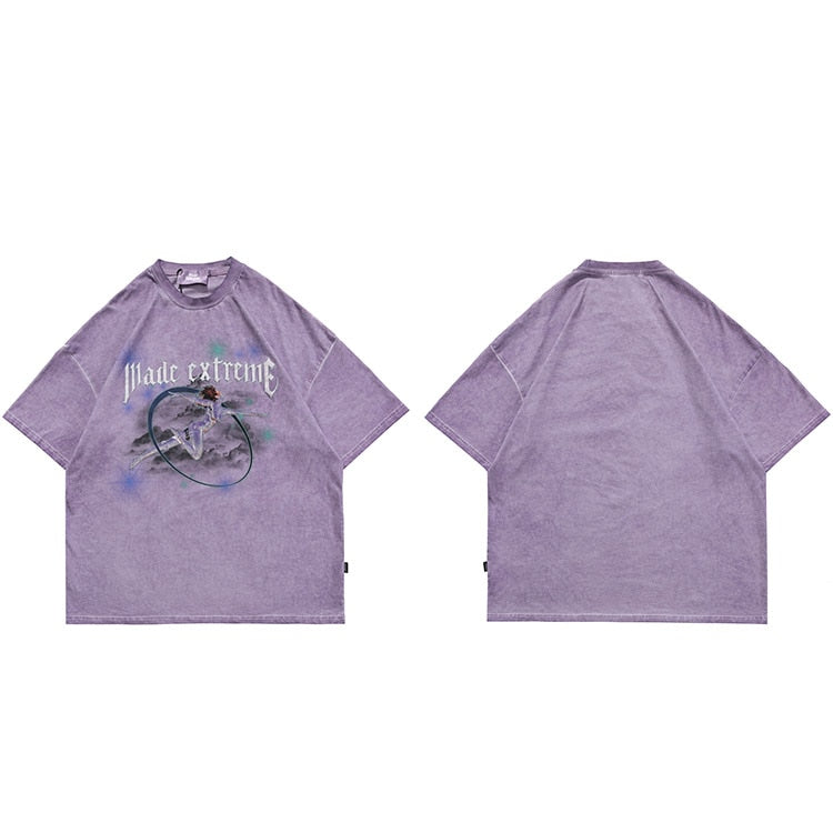 "Flying Angel" Unisex Men Women Streetwear Graphic T-Shirt Daulet Apparel