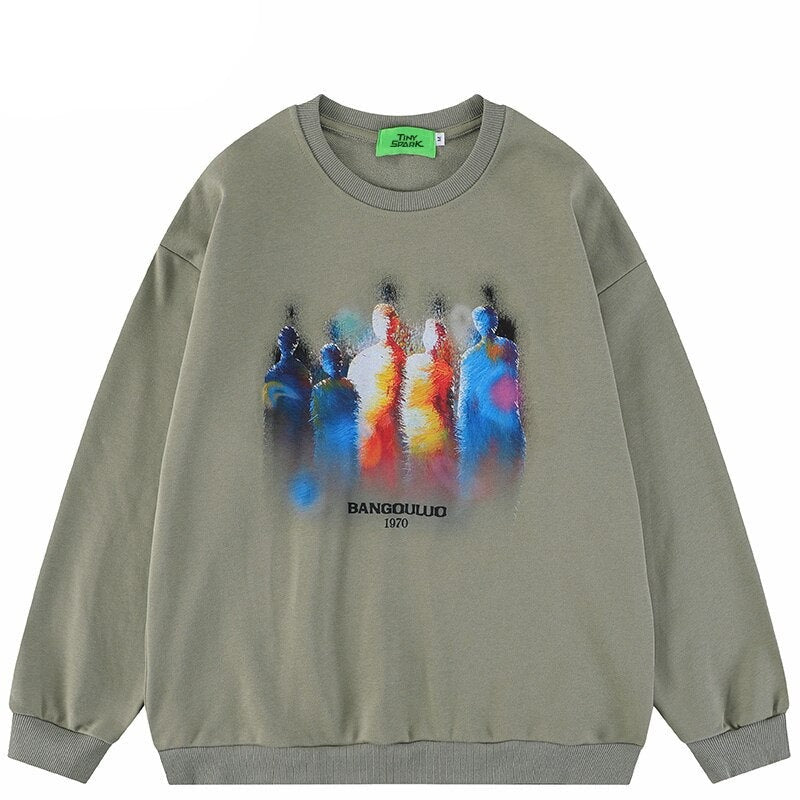 "Foggy Rainbow" Unisex Men Women Streetwear Graphic Sweatshirt Daulet Apparel