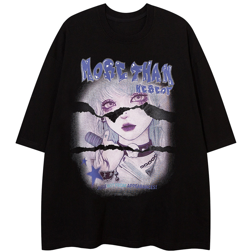 "Purple Smile" Unisex Men Women Streetwear Graphic T-Shirt Daulet Apparel