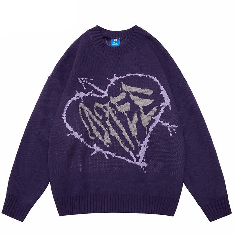 "All Hearts For Me" Unisex Men Women Streetwear Graphic Sweater Daulet Apparel