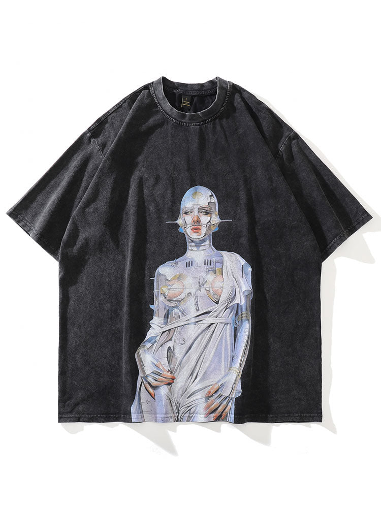 "Robo Queen" Unisex Men Women Streetwear Graphic T-Shirt Daulet Apparel