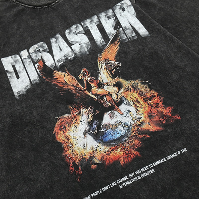 "Diaster" Unisex Men Women Streetwear Graphic T-Shirt Daulet Apparel