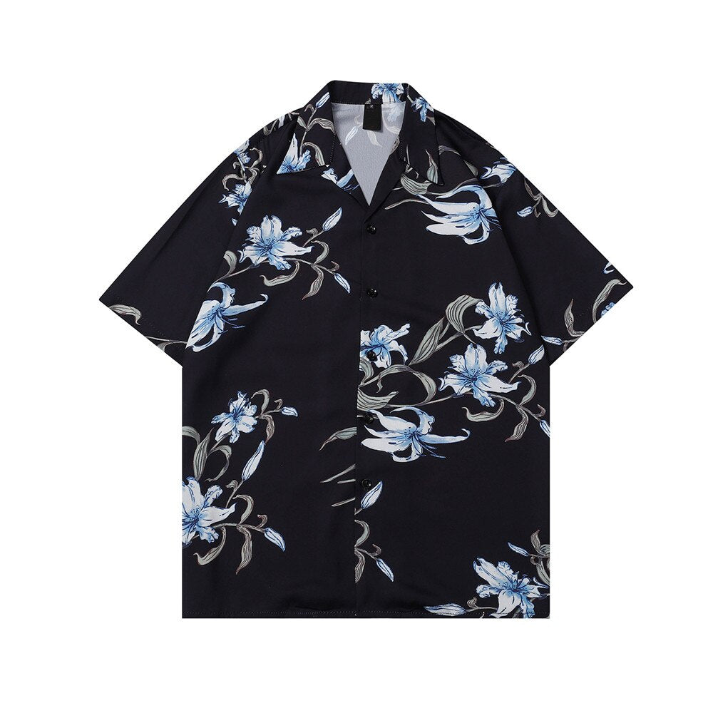 "Vibrancy" Unisex Men Women Streetwear Graphic Button Up Shirt Daulet Apparel