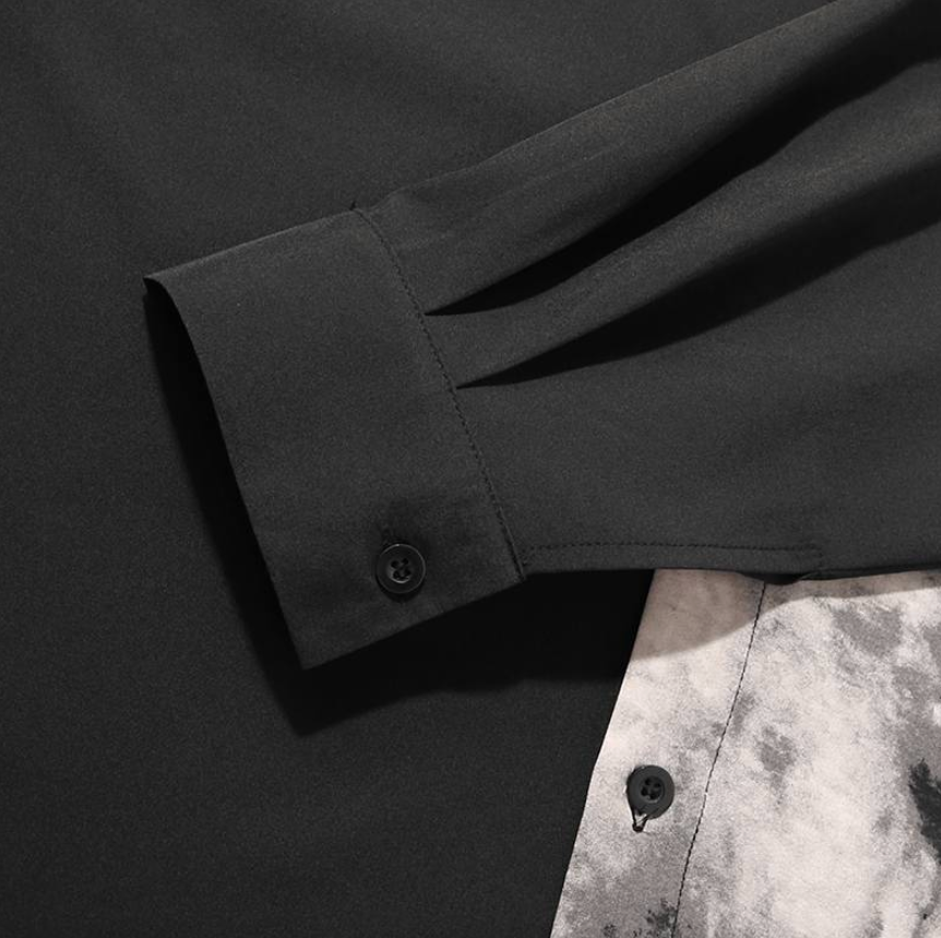 "Split Smoke" Unisex Men Women Streetwear Button Up Shirt Daulet Apparel