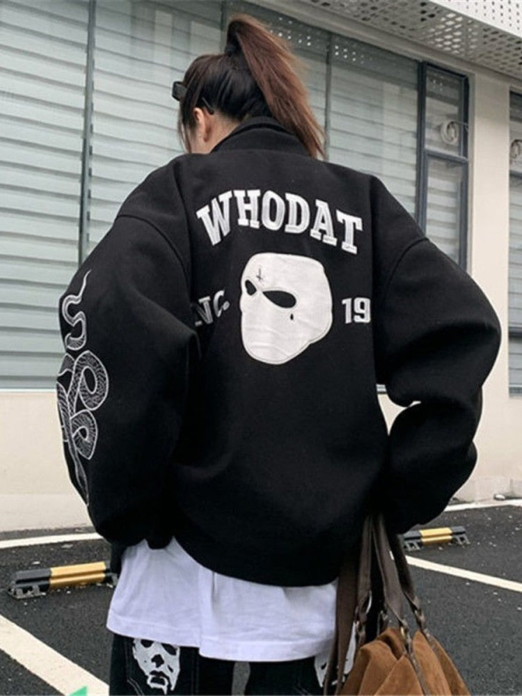 "Who Dat" Unisex Men Women Streetwear Jacket Daulet Apparel