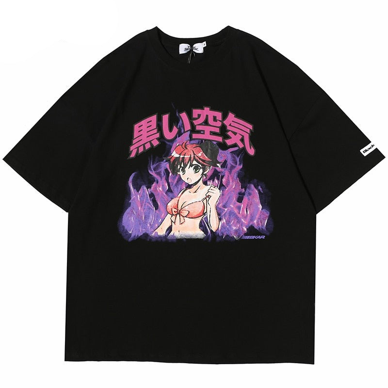 "Purple Flame" Unisex Men Women Streetwear Graphic T-Shirt Daulet Apparel