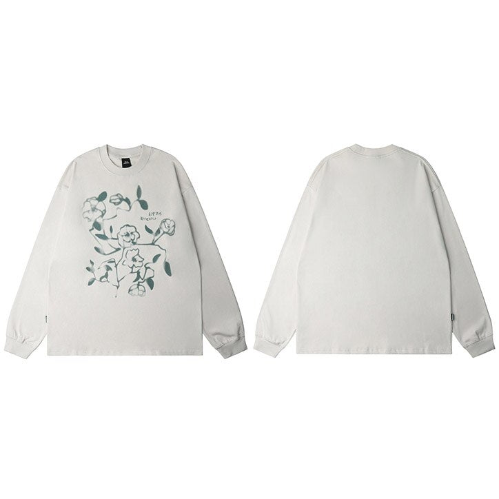 "Flower Band" Unisex Men Women Streetwear Graphic Sweatshirt Daulet Apparel