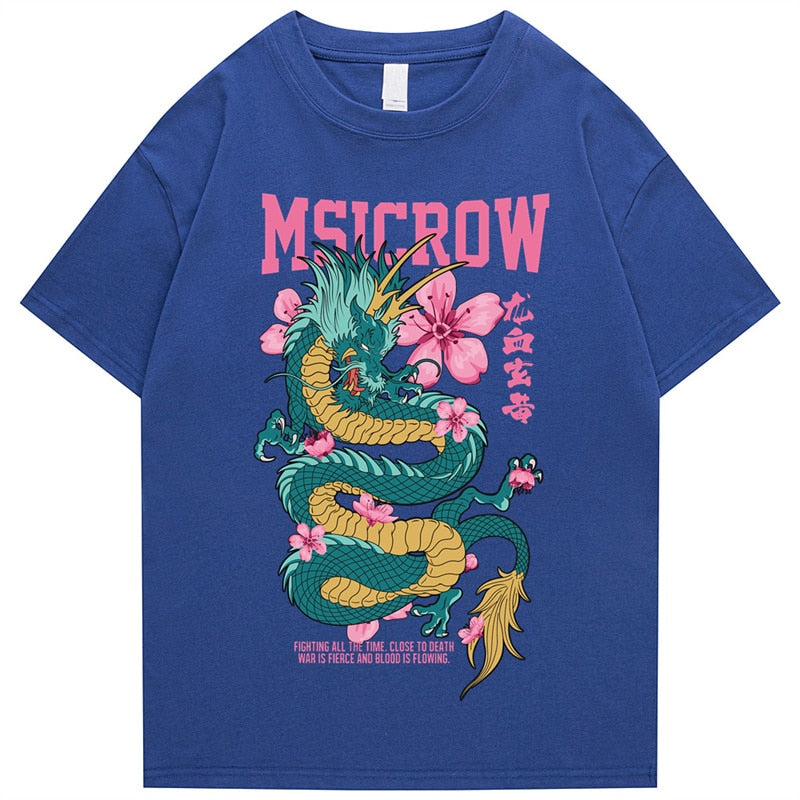 "Peace Dragon" Men Women Streetwear Unisex Graphic T-Shirt Daulet Apparel
