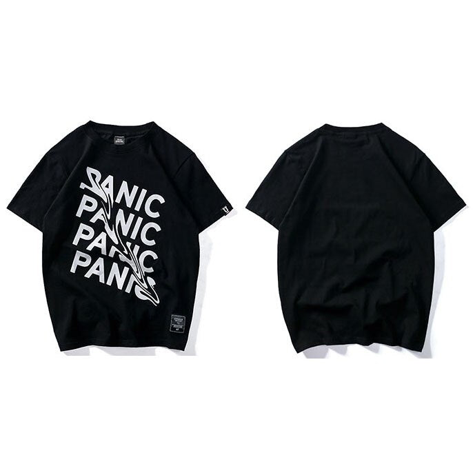 "Panic" Unisex Men Women Streetwear Graphic T-Shirt Daulet Apparel