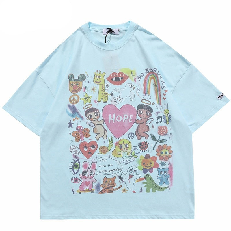 "Hope" Unisex Men Women Streetwear Graphic T-Shirt Daulet Apparel