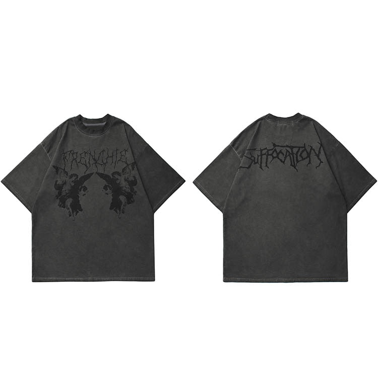 "Dark Angel" Unisex Men Women Streetwear Graphic T-Shirt Daulet Apparel