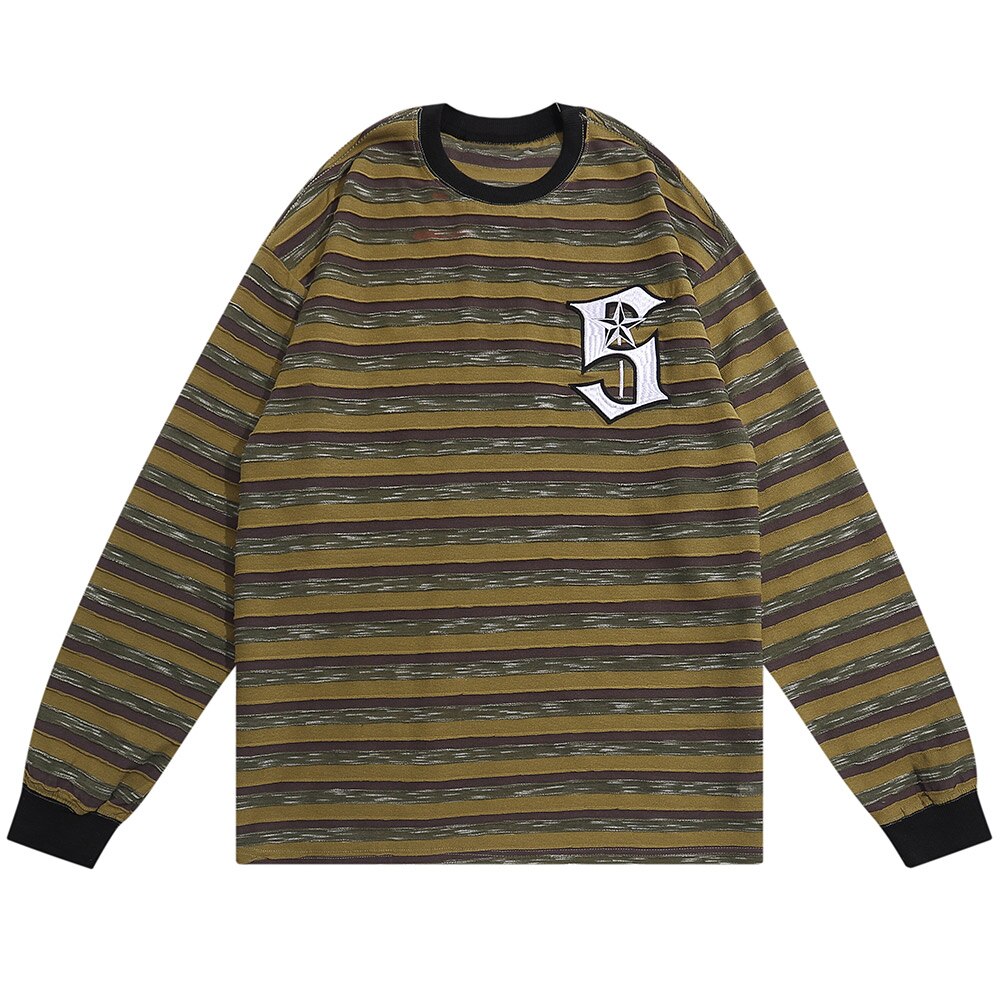 "Striped Along" Unisex Men Women Streetwear Graphic Sweatshirt Daulet Apparel