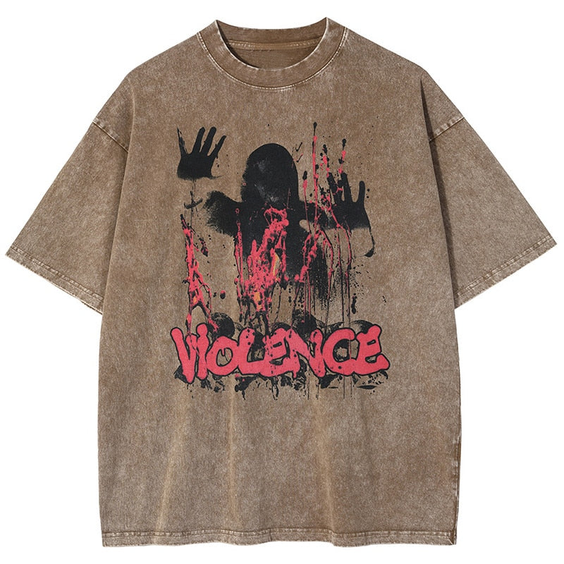 "No Violence" Unisex Men Women Streetwear Graphic T-Shirt Daulet Apparel