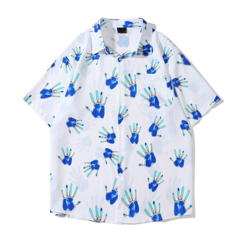 "Blue Hands" Unisex Men Women Streetwear Graphic Shirt Daulet Apparel