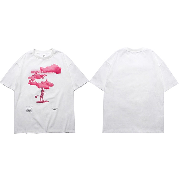 "Pink Smoke" Unisex Men Women Streetwear Graphic T-Shirt Daulet Apparel