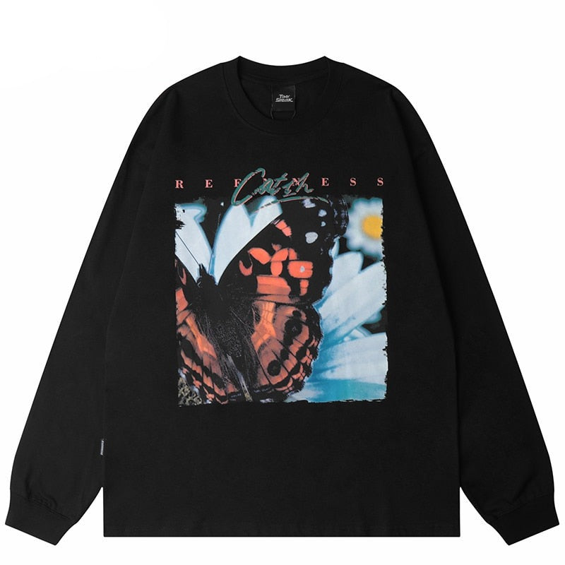 "Eighty Butterfly" Unisex Men Women Streetwear Graphic Sweatshirt Daulet Apparel