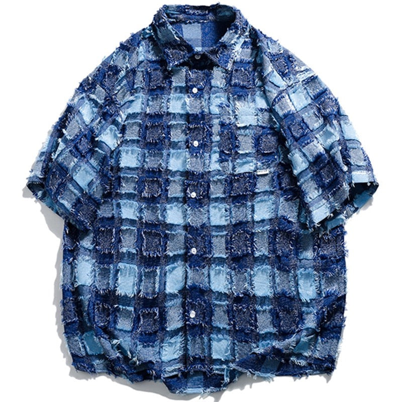"Retro Blue" Unisex Men Women Streetwear Graphic Shirt Daulet Apparel