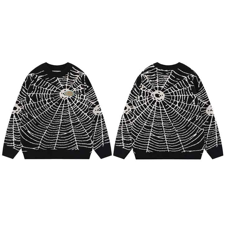 "Spider Web" Unisex Men Women Streetwear Graphic Sweater Daulet Apparel