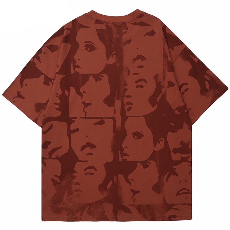 "Red Face" Unisex Men Women Streetwear Graphic T-Shirt Daulet Apparel