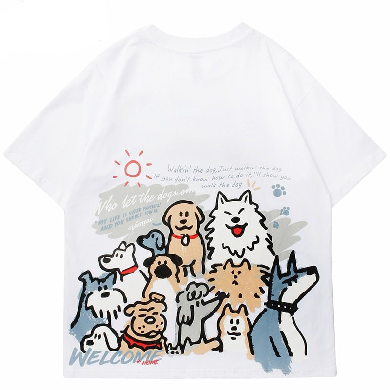 "Cartoon Wolfe" Unisex Men Women Streetwear Graphic T-Shirt Daulet Apparel