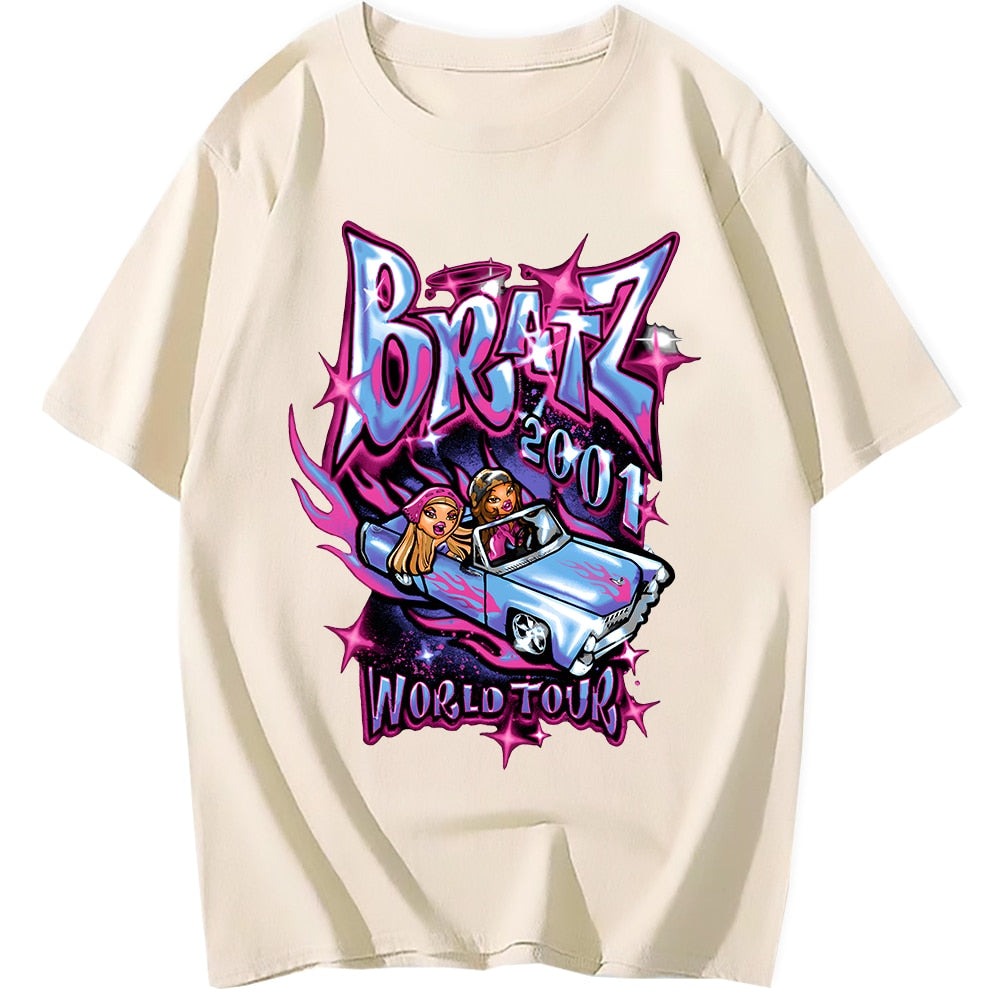 "Bratz For Real" Unisex Men Women Streetwear Graphic T-Shirt Daulet Apparel