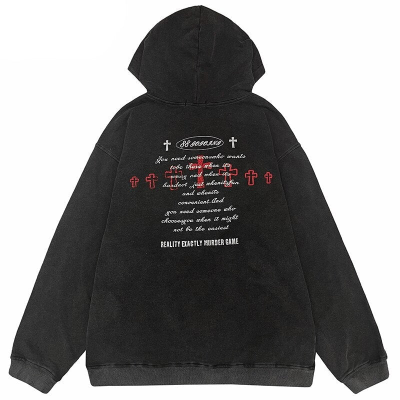 "Red Skull" Unisex Men Women Streetwear Graphic Hoodie Daulet Apparel