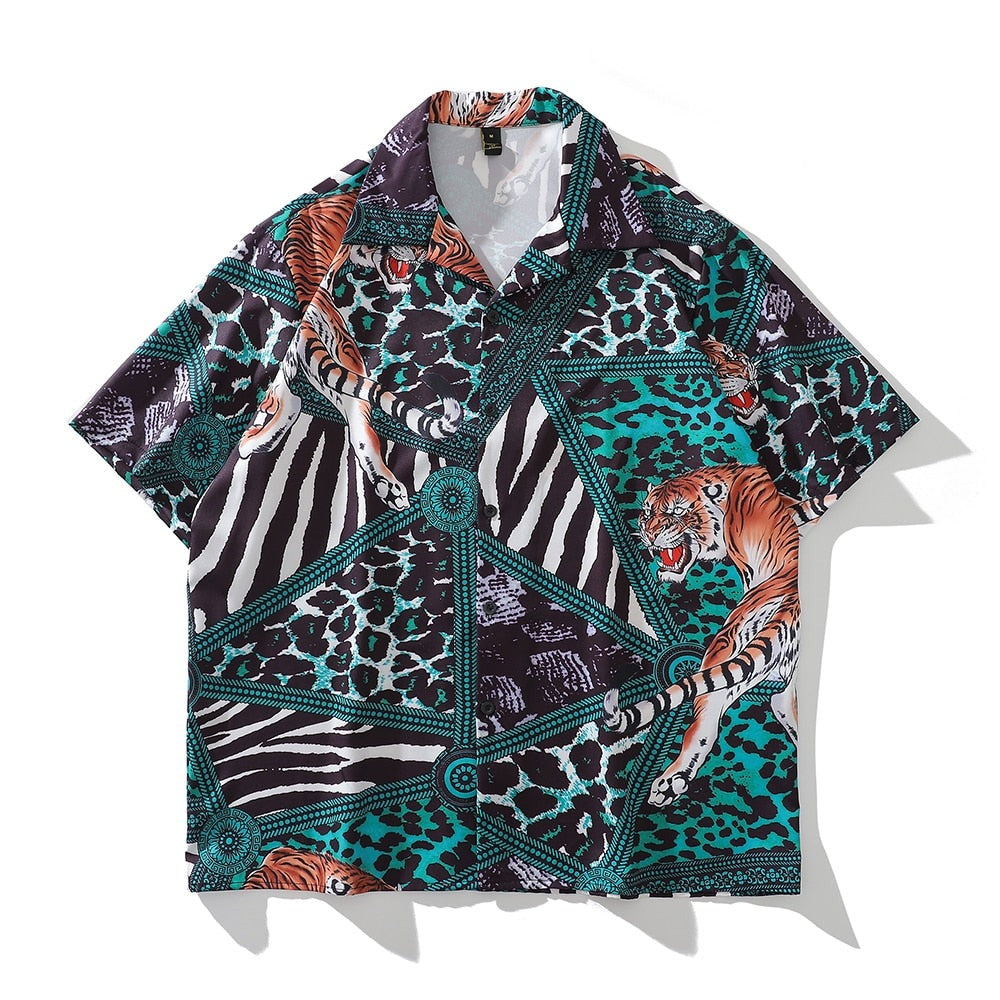 "Geometric Print" Unisex Men Women Streetwear Graphic Shirt Daulet Apparel