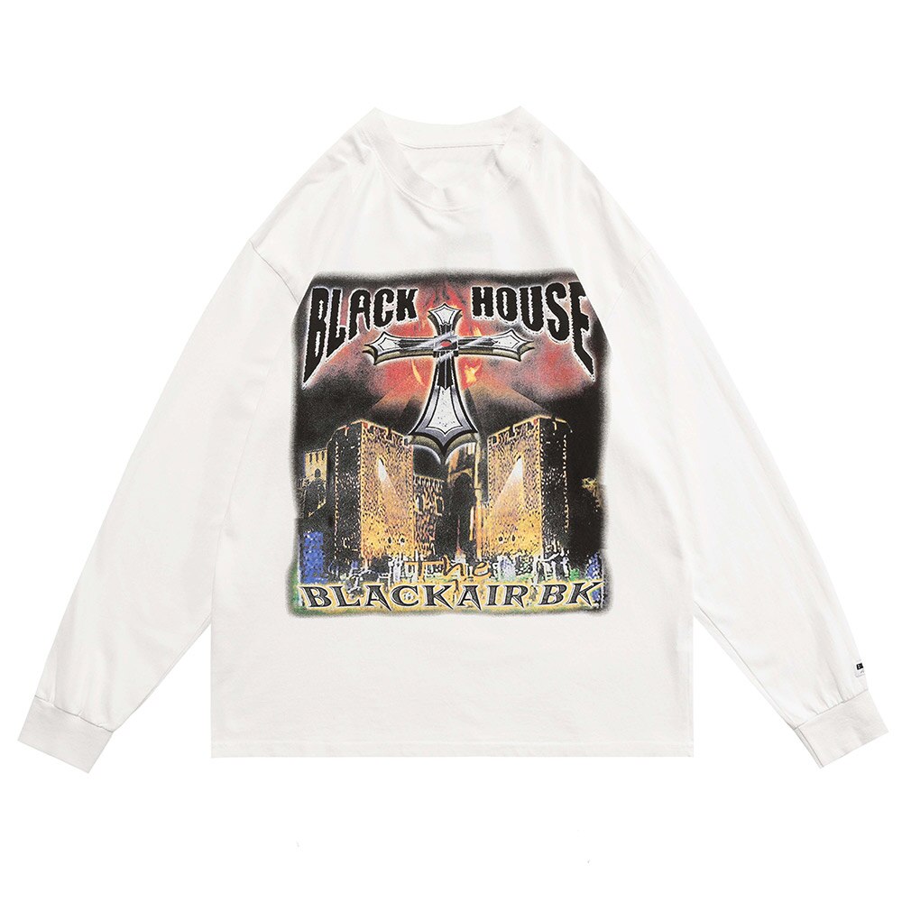 "Black House" Unisex Men Women Streetwear Graphic Sweatshirt Daulet Apparel