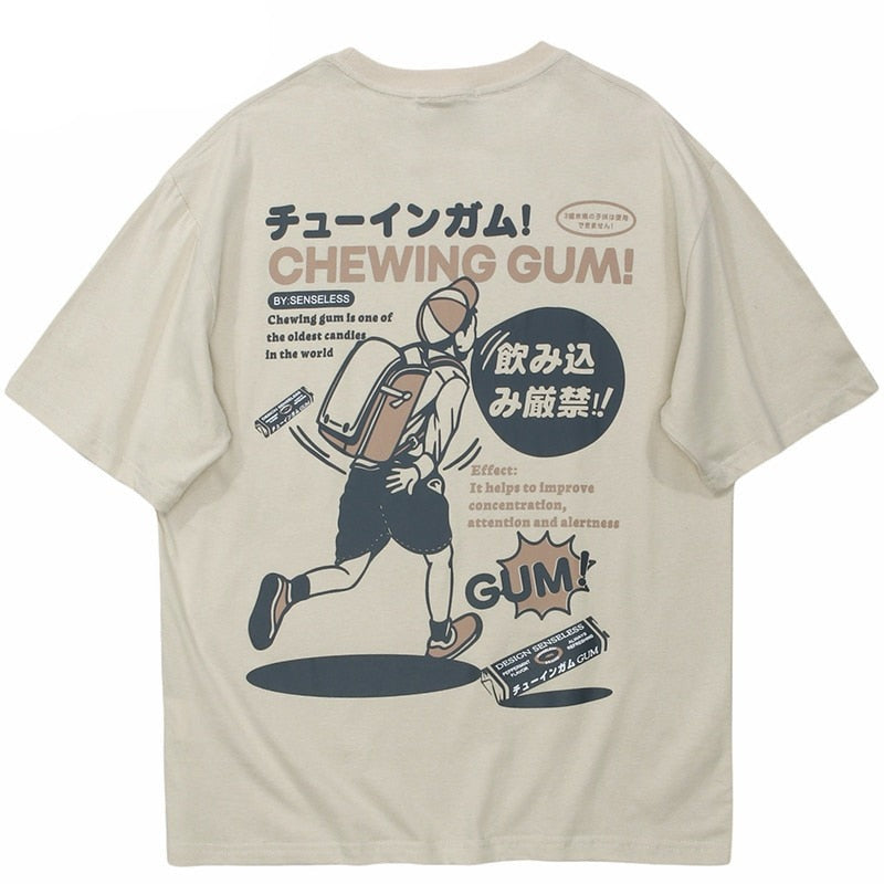 "Chewing Gum" Unisex Men Women Streetwear Graphic T-Shirt Daulet Apparel