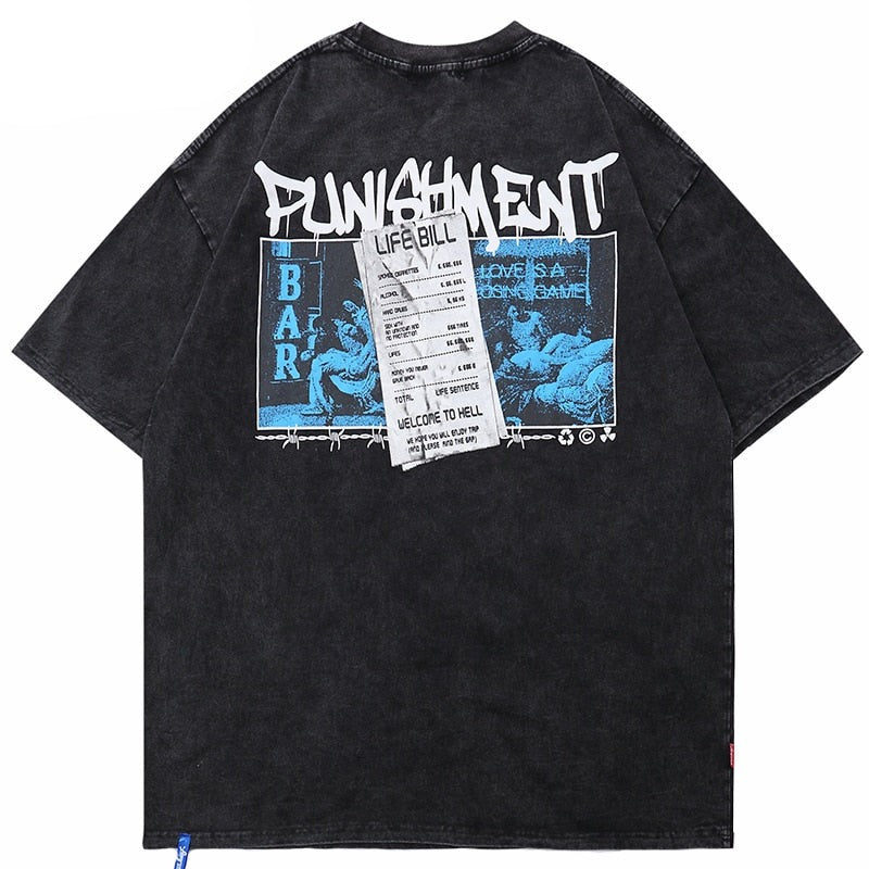 "Punishment" Unisex Men Women Streetwear Graphic T-Shirt Daulet Apparel