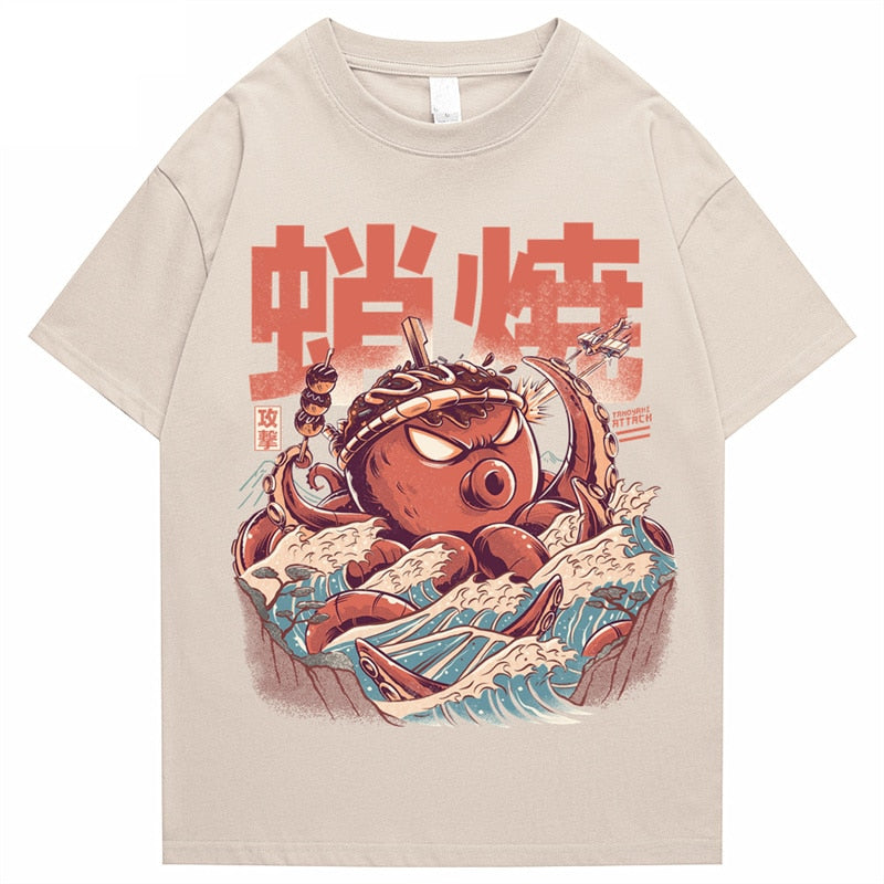 T Shirts Streetwear Tshirts Cartoon Short Sleeve Casual Summer Cotton Men Hip Hop Print O-neck 2022 Japanese Harajuku Top Daulet Apparel