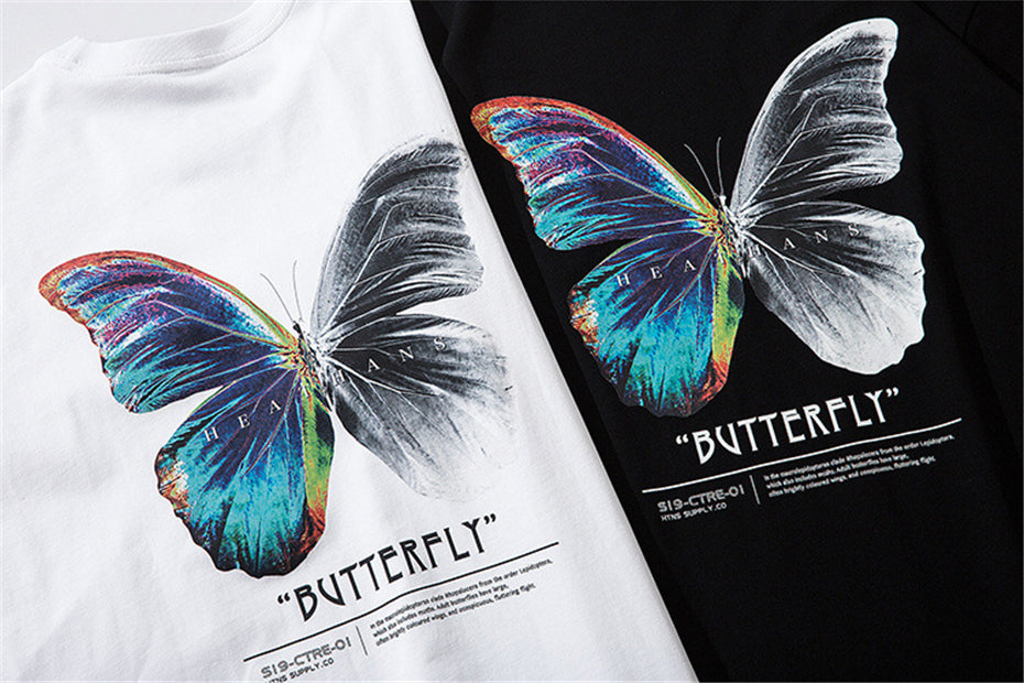 "Butterfly" Unisex Men Women Streetwear Graphic T-Shirt Daulet Apparel