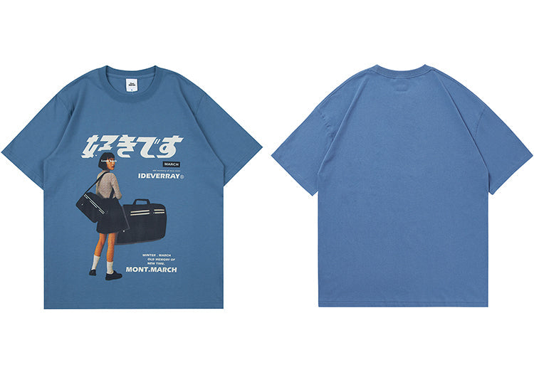 "The Street Blues" Unisex Men Women Streetwear Graphic T-Shirt Daulet Apparel